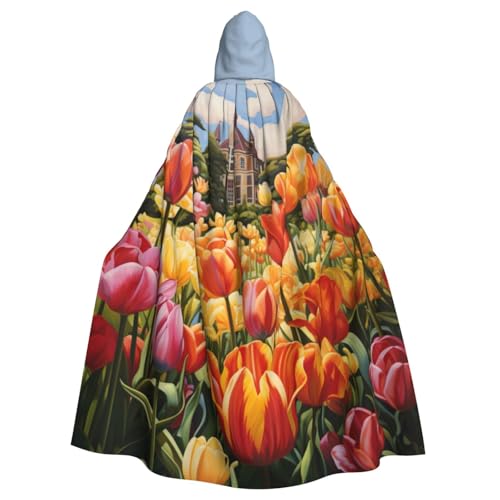 BREAUX Umhang mit Kapuze und Tulpenmotiv, für Halloween, Erwachsene, für Partys, Karneval, Cosplay, Kostüme, Bühnendekorationen BREAUX Umhang mit Kapuze und Tulpenmotiv, für Halloween, Erwachsene, für Partys, Karneval, Cosplay, Kostüme, Bühnendekorationen von BREAUX