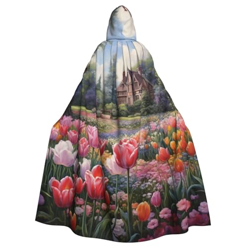 BREAUX Umhang mit Kapuze und Tulpenmotiv, für Halloween, Erwachsene, für Partys, Karneval, Cosplay, Kostüme, Bühnendekorationen BREAUX Umhang mit Kapuze und Tulpenmotiv, für Halloween, Erwachsene, für Partys, Karneval, Cosplay, Kostüme, Bühnendekorationen von BREAUX
