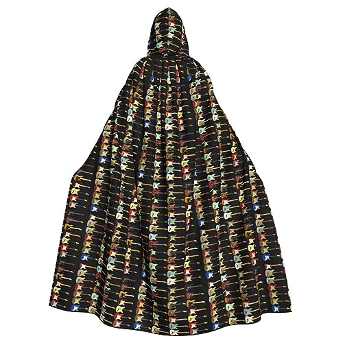 BREAUX Umhang mit buntem Gitarren-Druck, Halloween, Erwachsenen-Kapuzenumhang für Partys, Karneval, Cosplay, Kostüme, Bühnendekorationen BREAUX Umhang mit buntem Gitarren-Druck, Halloween, Erwachsenen-Kapuzenumhang für Partys, Karneval, Cosplay, Kostüme, Bühnendekorationen von BREAUX