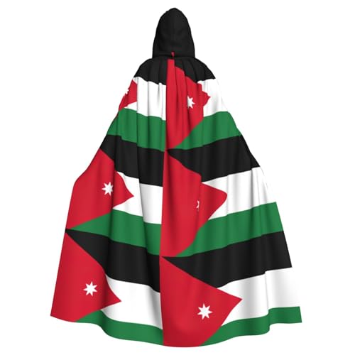 BREAUX Umhang mit jordanischer Flagge, für Halloween, Erwachsene, mit Kapuze, Umhang für Partys, Karneval, Cosplay, Kostüme, Bühnendekorationen BREAUX Umhang mit jordanischer Flagge, für Halloween, Erwachsene, mit Kapuze, Umhang für Partys, Karneval, Cosplay, Kostüme, Bühnendekorationen von BREAUX