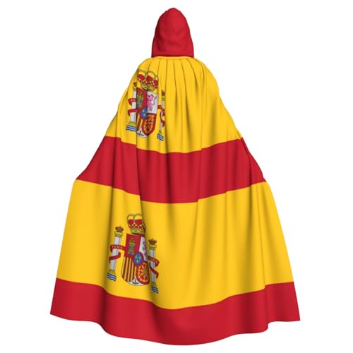 BREAUX Umhang mit spanischer Flagge, für Halloween, Erwachsene, mit Kapuze, Umhang für Partys, Karneval, Cosplay, Kostüme, Bühnendekorationen BREAUX Umhang mit spanischer Flagge, für Halloween, Erwachsene, mit Kapuze, Umhang für Partys, Karneval, Cosplay, Kostüme, Bühnendekorationen von BREAUX