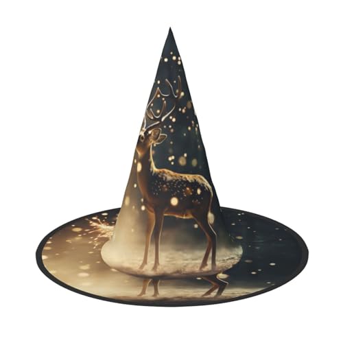 BREAUX Weihnachtsbaum Elch Druck Halloween Hexe und Zauberer Hut Hexenkostüm für Themendekoration Halloween Party von BREAUX