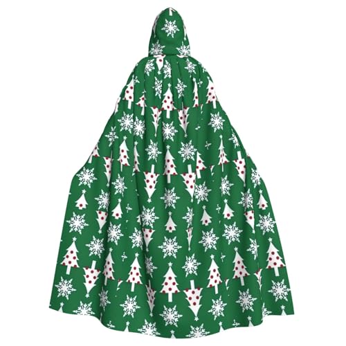 BREAUX Weihnachtsbaum Muster Druck Halloween Umhang Halloween Umhang Halloween Kapuzenumhang Erwachsene Party Dekoration Umhang von BREAUX