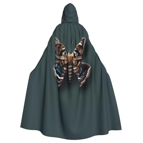 BREAUX Wunderschöner Motten-Druck Kapuzenumhang übergroßer Kapuzenumhang mit Fliege Uni Erwachsene Halloween Kostüm BREAUX Wunderschöner Motten-Druck Kapuzenumhang übergroßer Kapuzenumhang mit Fliege Uni Erwachsene Halloween Kostüm von BREAUX