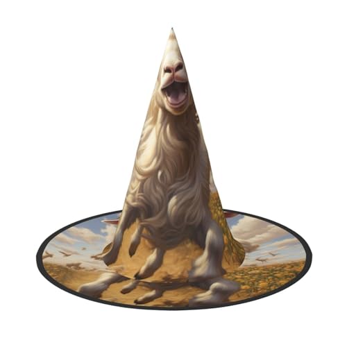 BREAUX Ziegenfrolic Print Halloween Hexe und Zauberer Hut Hexenkostüm für Themendekoration Halloween Party von BREAUX