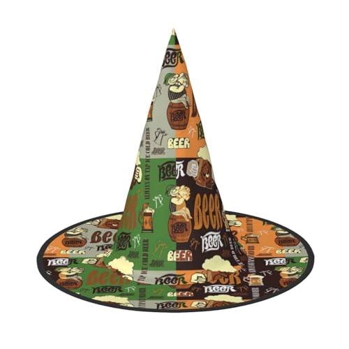 Bier Druck Halloween Hexe und Zauberer Hut Hexenkostüm für Themendekoration Halloween Party von BREAUX