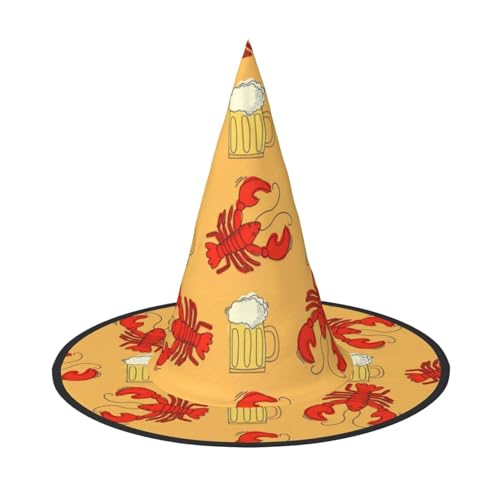 Bier- und Krabbelmuster-Druck, Halloween-Hexen- und Zaubererhut, Hexenkostüm für Themendekoration, Halloween-Party Bier- und Krabbelmuster-Druck, Halloween-Hexen- und Zaubererhut, Hexenkostüm für Themendekoration, Halloween-Party von BREAUX