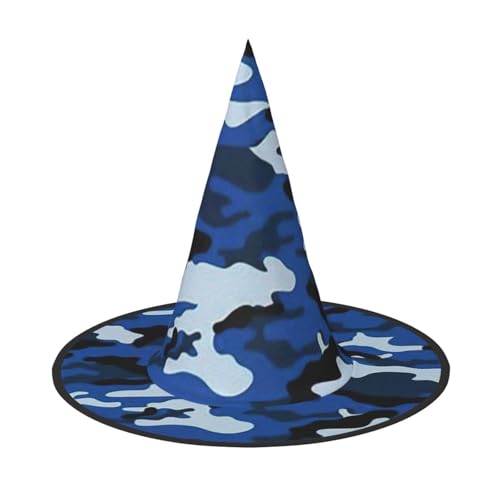 Blauer Camouflage-Druck, Halloween-Hexen- und Zaubererhut, Hexenkostüm für Themendekoration, Halloween-Party Blauer Camouflage-Druck, Halloween-Hexen- und Zaubererhut, Hexenkostüm für Themendekoration, Halloween-Party von BREAUX