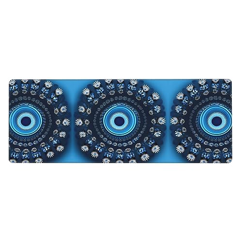 Blaues Mini-Blumen-Wirbel-Spiel-Mauspad, rutschfestes Gummi-Pad, Laptop-Schreibtischunterlage, Computer- und Spiel-Handgelenkschutz von BREAUX
