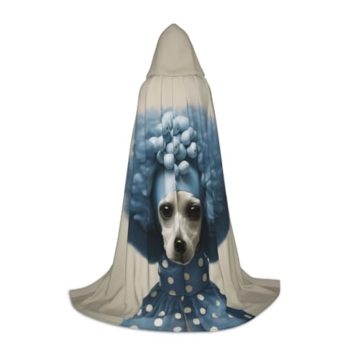 Blue Poodle Polka Dot Print Herren und Damen Kapuzenumhang Umhang - Stilvoller und vielseitiger Kapuzenponcho für alle Jahreszeiten Blue Poodle Polka Dot Print Herren und Damen Kapuzenumhang Umhang - Stilvoller und vielseitiger Kapuzenponcho für alle Jahreszeiten von BREAUX