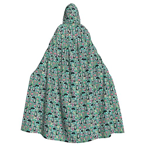 Border Collie Florals Print Halloween Umhang Halloween Umhang Halloween Kapuzenumhang Erwachsene Party Dekoration Umhang von BREAUX