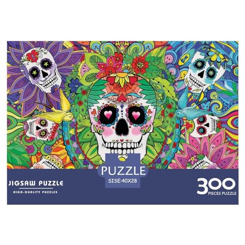 Bunte Knochen-Puzzles, 300 Teile, kreatives rechteckiges großes Familienpuzzlespiel, Kunstwerk für Erwachsene, 300 Teile (40 x 28 cm) von BREAUX
