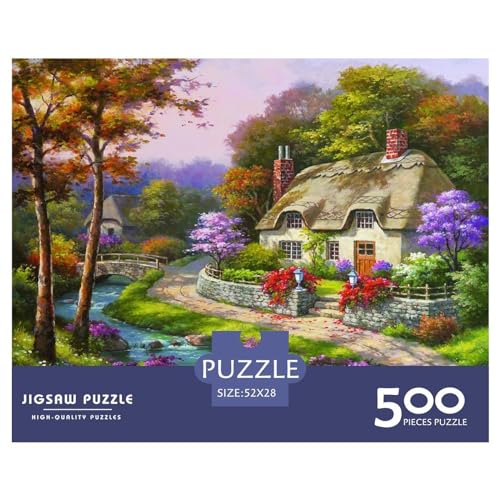 Cabin In The Woods Gifts 500-teiliges Puzzle für Erwachsene – Holzpuzzles – Entspannungspuzzlespiele – Denksport-Puzzle 500 Teile (52 x 38 cm) von BREAUX