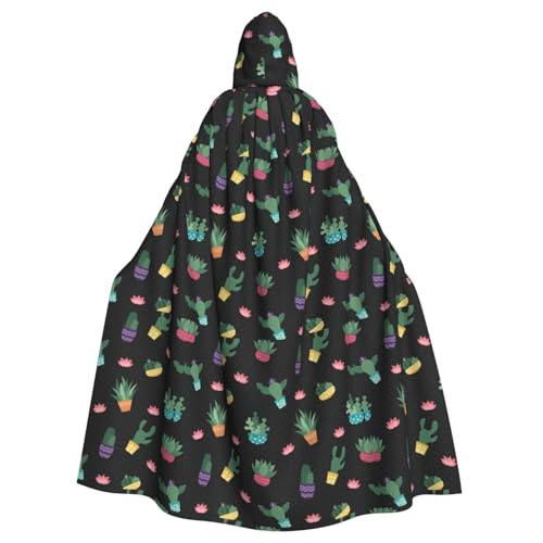 Cactus.. Print Uni Erwachsene Kapuzenumhang mit Fliege, übergroßes Halloween-Kostüm-Umhang, Rollenspiel von BREAUX
