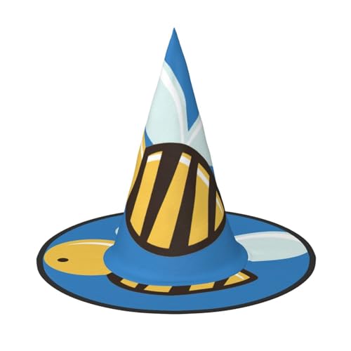 Cartoon-Bienen-Druck, Halloween-Hexen- und Zaubererhut, Hexenkostüm für Themendekoration, Halloween-Party von BREAUX