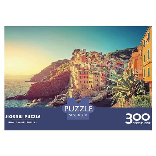 Cinque Terre, Italien, Puzzle für Erwachsene, 300 Teile, Spielzeug, Familienpuzzlespiele, Geburtstagsgeschenke, Puzzle für Jungen und Mädchen, 300 Teile (40 x 28 cm) von BREAUX
