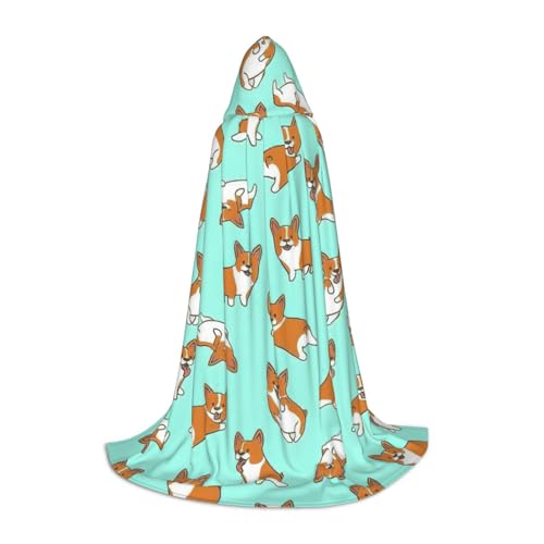 Corgi Cute Dog Print Herren und Damen Kapuzenumhang Umhang - Stilvoller und vielseitiger Kapuzenponcho für alle Jahreszeiten Corgi Cute Dog Print Herren und Damen Kapuzenumhang Umhang - Stilvoller und vielseitiger Kapuzenponcho für alle Jahreszeiten von BREAUX