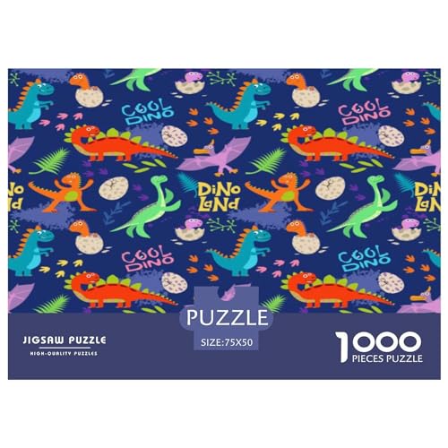 Dinosaurier-Vektor-Puzzle, 1000 Teile, für Erwachsene, Puzzle, Lernspiele, 1000 Teile (75 x 50 cm) von BREAUX