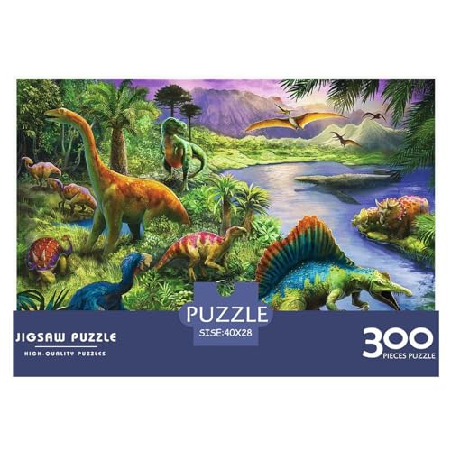 Dinosaurier-Welt, Holzpuzzle für Erwachsene, 300 Teile, rechteckiges Puzzle, Geschenke für Erwachsene, Spiel, 300 Teile (40 x 28 cm) von BREAUX