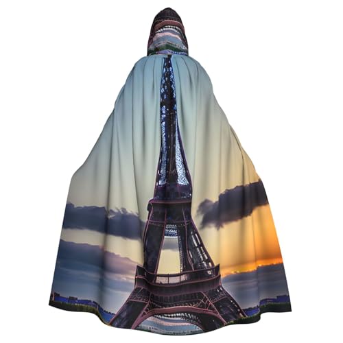 Eiffelturm-Druck, Uni, Erwachsene, Kapuzenumhang mit Fliege, übergroßes Halloween-Kostüm, Umhang, Rollenspiel Eiffelturm-Druck, Uni, Erwachsene, Kapuzenumhang mit Fliege, übergroßes Halloween-Kostüm, Umhang, Rollenspiel von BREAUX