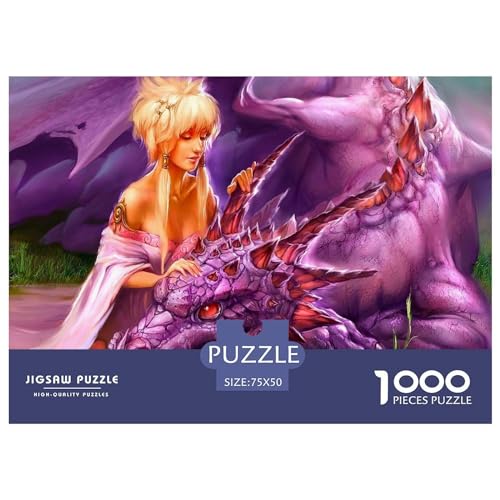 Fantasy-Drachen-Puzzle, 1000 Teile, für Erwachsene, Puzzle, Lernspiele, 1000 Teile (75 x 50 cm) von BREAUX