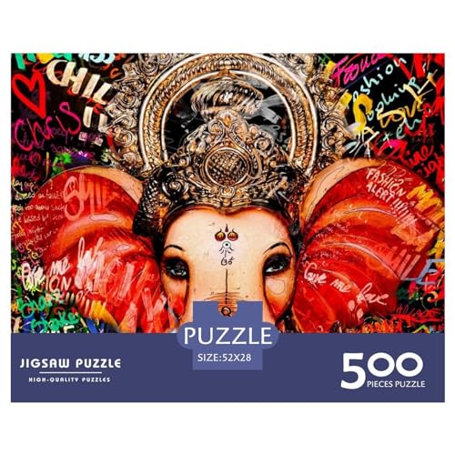 Ganesh Gifts 500-teiliges Puzzle für Erwachsene – Holzpuzzles – Entspannungspuzzlespiele – Denksport-Puzzle 500 Teile (52 x 38 cm) von BREAUX