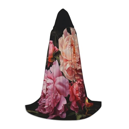 Garden Peony Print Herren und Damen Kapuzenumhang Umhang - Stilvoller und vielseitiger Kapuzenponcho für alle Jahreszeiten Garden Peony Print Herren und Damen Kapuzenumhang Umhang - Stilvoller und vielseitiger Kapuzenponcho für alle Jahreszeiten von BREAUX