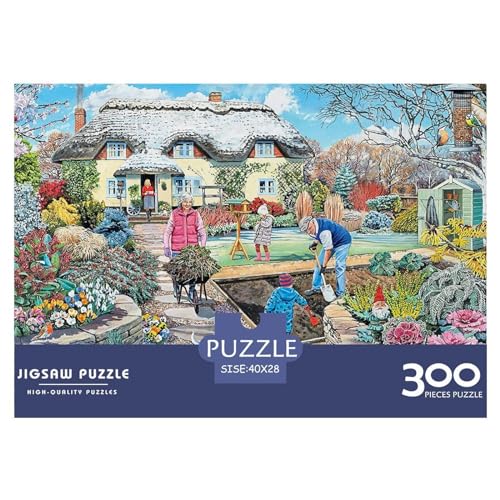 Garten-Puzzle mit 300 Teilen für Erwachsene, kreatives rechteckiges Holzpuzzle, Geschenk für Freunde und Familie, 300 Teile (40 x 28 cm) von BREAUX