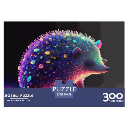 Größe Puzzles Igel Neon Holzpuzzles Herausforderndes Spiel Quadratische Puzzles für Erwachsene und Kinder 300 Stück (40 x 28 cm) von BREAUX