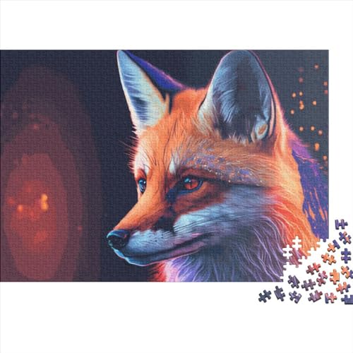 Größe Stück Puzzles Neon Fox Puzzles für Erwachsene Holzpuzzles Lernspiel für Erwachsene Kinder 1000 Stück (75x50cm) von BREAUX