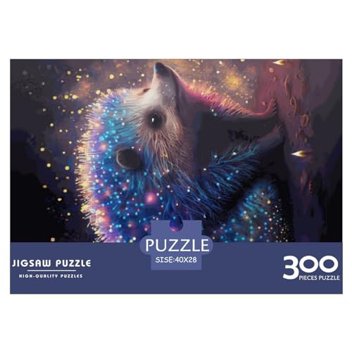 Größe Stück Puzzles für Erwachsene Bunte Igel Neon Geschenke Kreative rechteckige Puzzles, Holzpuzzle 300 Stück (40x28cm) von BREAUX