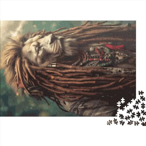 Größe Stücke Kreative Puzzles Blind Rasta Löwe Geschenk Puzzles Rechteckiges Puzzlespielzeug für Erwachsene 500 Stück (52 x 38 cm) von BREAUX