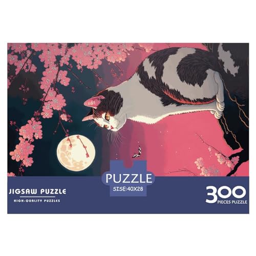 Größe Stücke Kreative Puzzles Katze Japan Geschenk Puzzles Rechteckiges Puzzle Spielzeug für Erwachsene 300 Stück (40 x 28 cm) von BREAUX