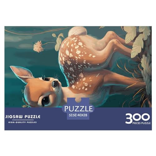 Größe Stücke Puzzle Hirsch Niedliche Puzzles für Erwachsene Holzbrettpuzzles Anspruchsvolles Spiel 300 Teile (40 x 28 cm) von BREAUX