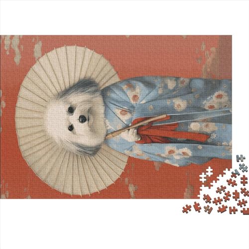 Havaneser-Geisha-Holzpuzzle für Erwachsene, große Puzzleteile, rechteckiges Puzzle, Geschenke für Erwachsene, Spiel, 500 Teile (52 x 38 cm) von BREAUX