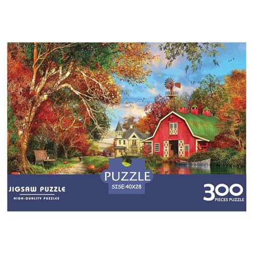 Herbsthütten-Puzzle für Erwachsene, 300-teiliges Spielzeug, Familien-Puzzlespiele, Geburtstagsgeschenke, Puzzle für Jungen und Mädchen, 300 Teile (40 x 28 cm) von BREAUX
