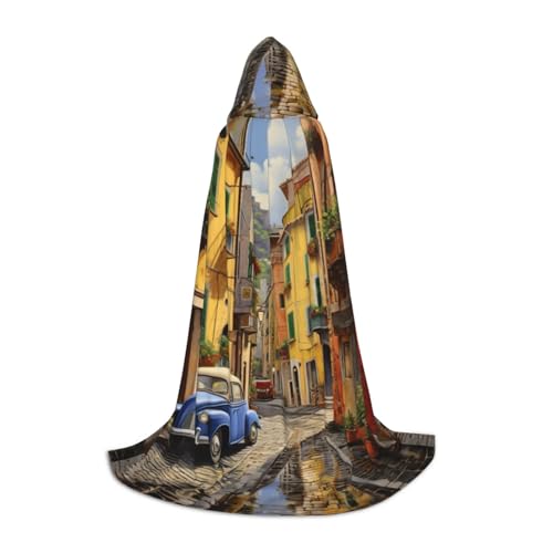 Italian Street Print Herren und Damen Kapuzenumhang Umhang - Stilvoller und vielseitiger Kapuzenponcho für alle Jahreszeiten Italian Street Print Herren und Damen Kapuzenumhang Umhang - Stilvoller und vielseitiger Kapuzenponcho für alle Jahreszeiten von BREAUX