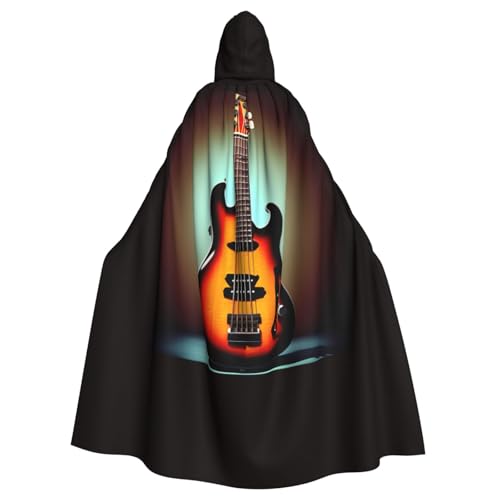 Kapuzenumhang für Erwachsene, Motiv: Gitarre, Bass, Musik, Musikinstrument, Party-Dekoration, geeignet für Karneval, Rollenspiele, Verkleidungen, Themenpartys Kapuzenumhang für Erwachsene, Motiv: Gitarre, Bass, Musik, Musikinstrument, Party-Dekoration, geeignet für Karneval, Rollenspiele, Verkleidungen, Themenpartys von BREAUX
