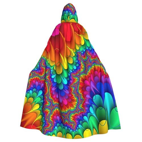 Kapuzenumhang für Erwachsene, Regenbogenfarben, Batikfärbung, roter Druck, Party-Dekoration, geeignet für Karneval, Rollenspiele und Mottopartys Kapuzenumhang für Erwachsene, Regenbogenfarben, Batikfärbung, roter Druck, Party-Dekoration, geeignet für Karneval, Rollenspiele und Mottopartys von BREAUX