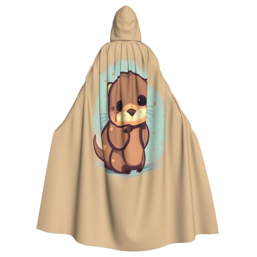 Kapuzenumhang mit niedlichem Otter-Druck, Uni, für Erwachsene, mit Fliege, übergroßes Halloween-Kostüm, Umhang, Rollenspiel Kapuzenumhang mit niedlichem Otter-Druck, Uni, für Erwachsene, mit Fliege, übergroßes Halloween-Kostüm, Umhang, Rollenspiel von BREAUX