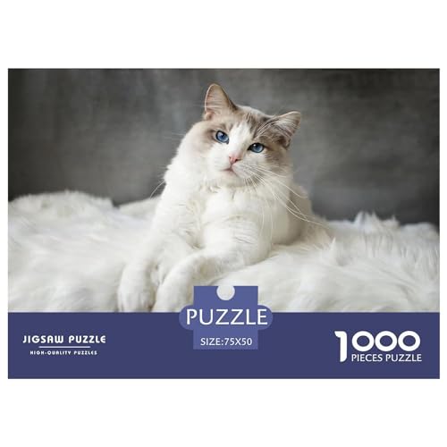 Katzenpuzzle für Erwachsene, 1000 Teile, Spielzeug, Familienpuzzlespiele, Geburtstagsgeschenke, Puzzle für Jungen und Mädchen, 1000 Teile (75 x 50 cm) von BREAUX