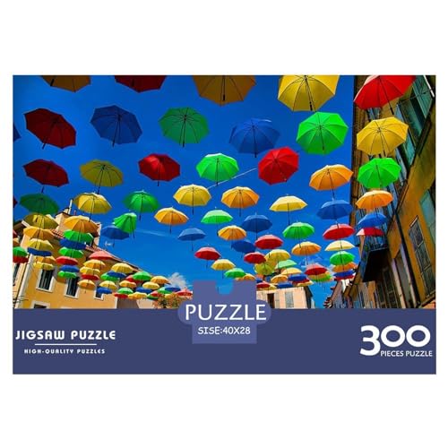 Kreative rechteckige Puzzles für Erwachsene, 300 Teile, Regenschirme in Frankreich, Holzpuzzle, praktisches Spiel, Familiendekoration, 300 Teile (40 x 28 cm) von BREAUX