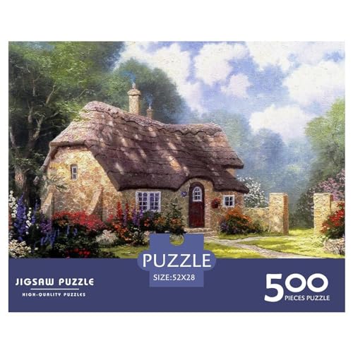 Kreative rechteckige Puzzles für Erwachsene, 500 Teile, schönes Holzpuzzle, praktisches Spiel, Familiendekoration, 500 Teile (52 x 38 cm) von BREAUX