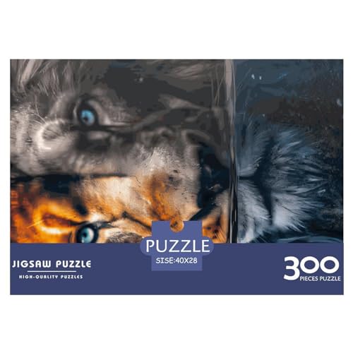 Kreative rechteckige Puzzles für Erwachsene, Stückgröße: Löwe taucht im Wasser, Holzpuzzle, praktisches Spiel, Familiendekoration, 300 Stück (40 x 28 cm) von BREAUX