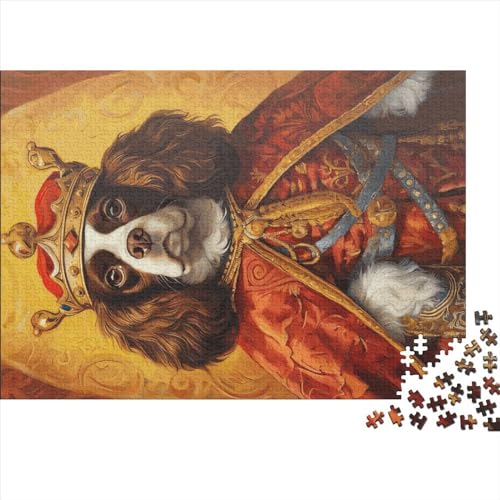 Kreatives Cavalier-Hund-Geschenk, Holzgröße, Puzzleteile für Erwachsene, rechteckiges Puzzle, Gehirnübungs-Herausforderungsspiel, 500 Teile (52 x 38 cm) von BREAUX