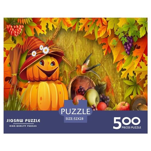 Kreatives Gemüse-Kürbis-Geschenk aus Holz, 500 Teile, Puzzle für Erwachsene, rechteckiges Puzzle, Gehirnübung, Herausforderungsspiel, 500 Teile (52 x 38 cm) von BREAUX