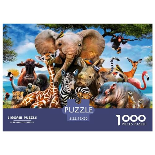 Kreatives Tierreich-Puzzle für Erwachsene, 1000-teiliges Puzzle für Kinder, Familie, herausfordernde Spiele, Spielzeug, Geschenke, 1000 Teile (75 x 50 cm) von BREAUX