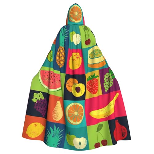 Kunststil, Obstdruck, Uni, Erwachsene, Kapuzenumhang mit Fliege, übergroßes Halloween-Kostüm, Umhang, Rollenspiel Kunststil, Obstdruck, Uni, Erwachsene, Kapuzenumhang mit Fliege, übergroßes Halloween-Kostüm, Umhang, Rollenspiel von BREAUX