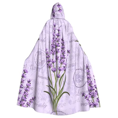 Lavendel-Stempel-Druck, Uni, Erwachsene, Kapuzenumhang mit Fliege, übergroßes Halloween-Kostüm, Umhang, Rollenspiel Lavendel-Stempel-Druck, Uni, Erwachsene, Kapuzenumhang mit Fliege, übergroßes Halloween-Kostüm, Umhang, Rollenspiel von BREAUX