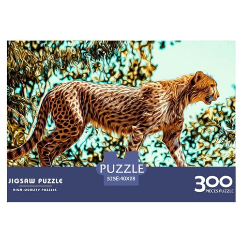 Leopard Gifts 300-teiliges Puzzle für Erwachsene – Holzpuzzles – Entspannungspuzzlespiele – Denksport-Puzzle 300 Teile (40 x 28 cm) von BREAUX